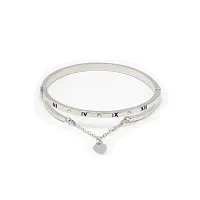 Silver Plated Roman Numerals Heart Charm Bracelet-thumb4