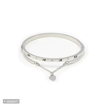 Silver Plated Roman Numerals Heart Charm Bracelet-thumb5