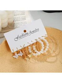 Vembley Combo of 21 Pair Pretty Gold Plated Pearl Stone Studs and Hoop Earrings For Women and Girls-thumb1