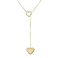 Vembley Stunning Gold Plated Y-Shaped Chunky Chain Drop Heart Pendant Necklace for Women and Girls-thumb3