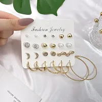 Vembley Stunning Combo of 12 pair Stud and Hoop Earrings for Women and Girls-thumb4