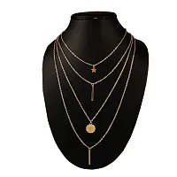 Vembley Gold Plated Stylish Layered Pendant Necklace for Women-thumb1