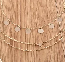 Vembley Gorgeous Gold Plated Multi Layered Star and World Necklace For Women And Girls-thumb2