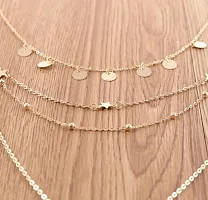 Vembley Gorgeous Gold Plated Multi Layered Star and World Necklace For Women And Girls-thumb3