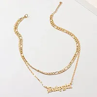 Vembley Stunning Gold Plated Double Layered Babygirl Alphabet Word Pendant Necklace for Women and Girls-thumb4