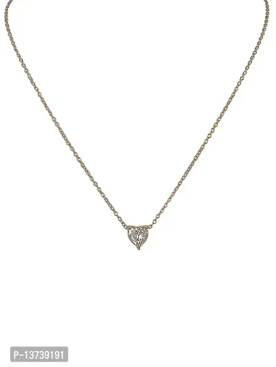 Vembley Gold Plated Diamond Heart Pendant Necklace for Women-thumb3