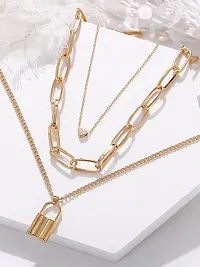 Vembley Gorgeous Gold Plated Double Layered Earth World Pendant Necklace For Women and Girls-thumb4