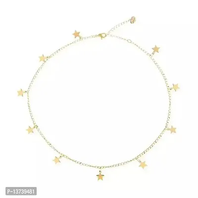 Vembley Single Layered Star Charms Choker Necklace For Girls And Women
