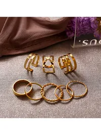 Vembley Gold Plated 8 Piece Western Designs Ring Set For Women and Girls.-thumb3