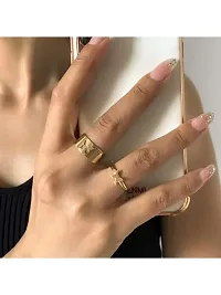 Vembley Charming Golden Heart Beat Couple Ring Matching Wrap Finger Ring for Women and Men-thumb1