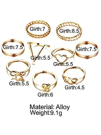 Vembley Gold Plated 9 Piece Love Infinity Ring Set-thumb3
