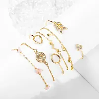 Vembley Combo of 6 Gold Plated Star Arrow Crystal Charm Bracelet For Women And Girls-thumb4