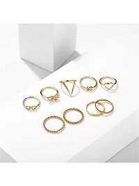 Vembley Gold Plated 9 Piece Love Infinity Ring Set-thumb2