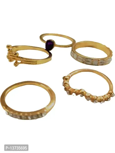 Vembley Gold Plated 6 Piece Butterfly Stude Ring Set