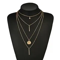 Vembley Gold Plated Stylish Layered Pendant Necklace for Women-thumb4