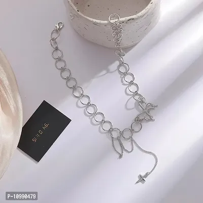 Elegant Punk Style Geometric Circle Star Tassel Butterfly Choker Necklace For Women And Girls-thumb5