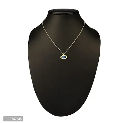 Vembley Stylish Gold Plated Evil Eye Pendant Necklace for Women-thumb2