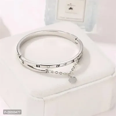 Silver Plated Roman Numerals Heart Charm Bracelet-thumb4