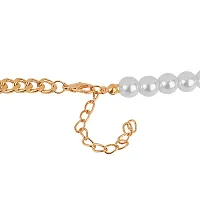 Vembley Stunning Gold Plated Pearl and Chainlink Lock Pendant Necklace for Women and Girls-thumb4