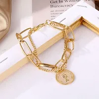 Vembley Fashion Gold Plated Hip Hop Cuban Coin Charm Bracelet For Women And Girls-thumb1