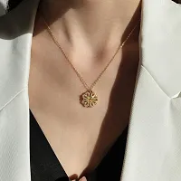Gorgeous Gold Plated Two In One Magnetic Hearts Clover Pendant Necklace For Women And Girls-thumb1