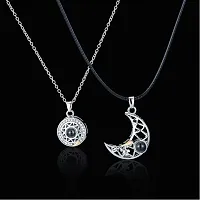 Stylish Sun Moon Matching Magnetic Couple Pendant Necklace For Men And Women-thumb2