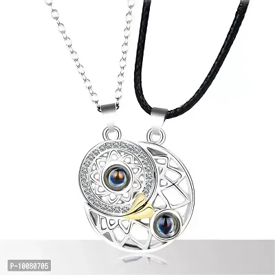 Stylish Sun Moon Matching Magnetic Couple Pendant Necklace For Men And Women-thumb4