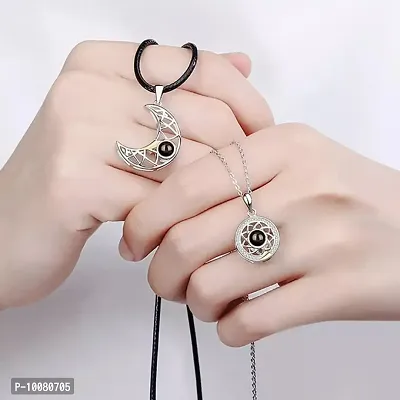 Stylish Sun Moon Matching Magnetic Couple Pendant Necklace For Men And Women-thumb5