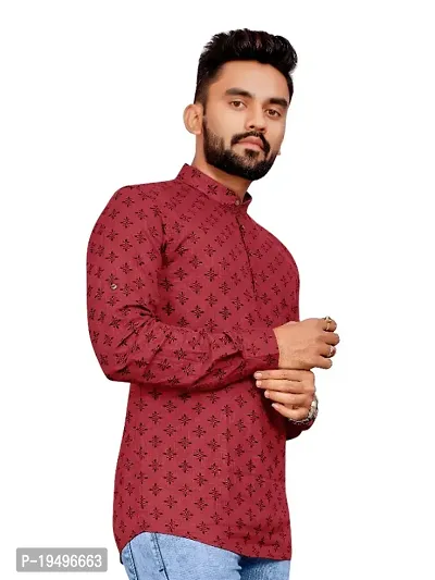 Allan Peter Mens Short  Printed Kurta