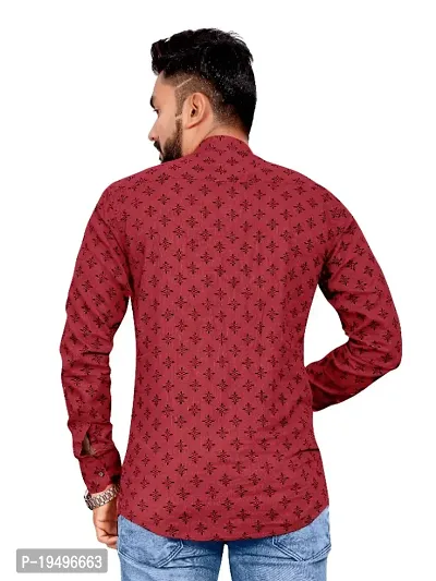 Allan Peter Mens Short  Printed Kurta-thumb3