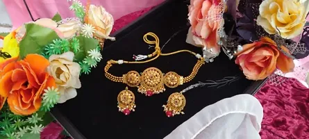 Gold Plated Unique Bead Drop Designer Wedding Necklace Sets