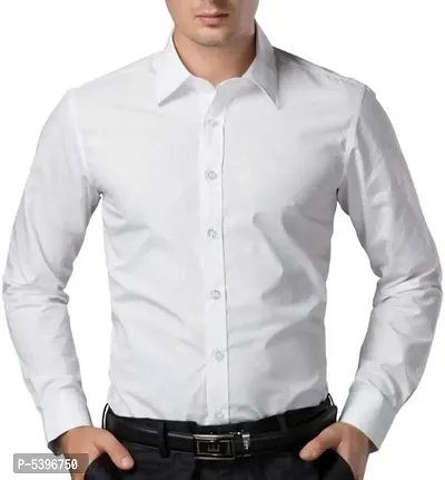 Men's Plain Solid Full Sleeves Regular Fit Formal Shirt,Color-White…