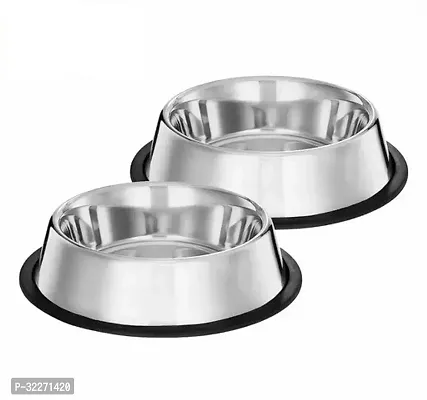 Stainless Steel Dog Food Bowl 700 ml  Pack of 2-thumb0