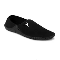 VEAZLOO Casual Sneakers  Slider for Mens (Black)-thumb2