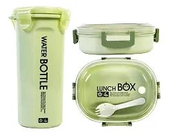 FunBlast Lunch Box for Kids - Stainless Steel Lunch Box with Water Bottle, Tiffin Box for Kids, Bento Lunch Box with compartments & Fork ? 500 ML (Not Leak-Proof - for Dry Foods Only) (Green)-thumb3