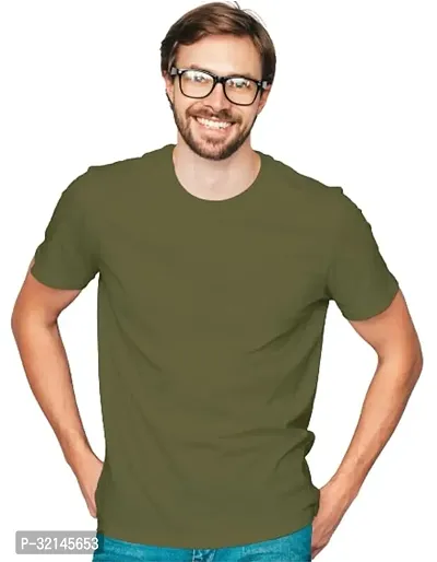 Stylish Polyester Solid T-Shirt for Men-thumb0