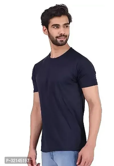 Stylish Polyester Solid T-Shirt for Men-thumb0