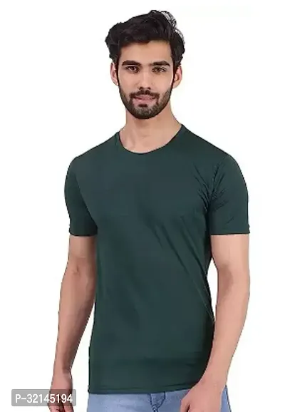 Stylish Polyester Solid T-Shirt for Men-thumb0