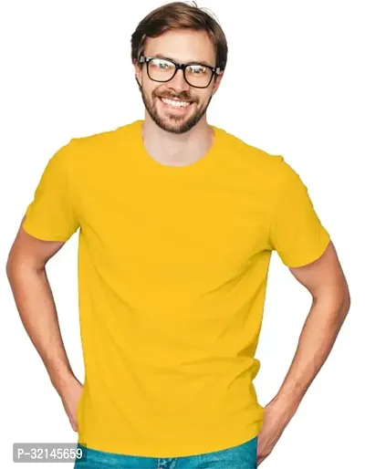 Stylish Polyester Solid T-Shirt for Men-thumb0