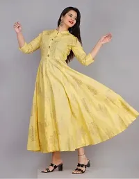 Stylish Yellow Viscose Rayon Kurta For Women-thumb2