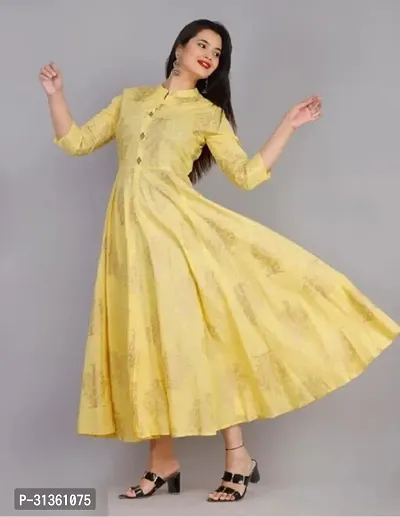 Stylish Yellow Viscose Rayon Kurta For Women-thumb3