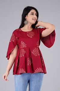 Women Viscose Rayon Cape Top for Women Girls Color Maroon Size XL-thumb4