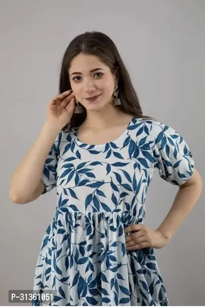 Stylish Blue Viscose Rayon Kurta For Women-thumb3