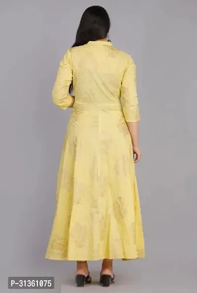 Stylish Yellow Viscose Rayon Kurta For Women-thumb2