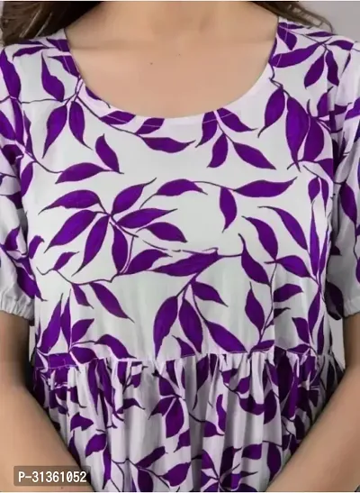 Stylish Purple Viscose Rayon Kurta For Women-thumb2