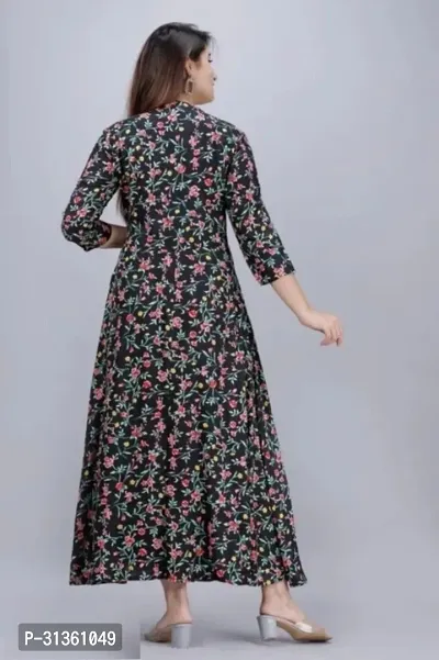 Stylish Black Viscose Rayon Kurta For Women-thumb2