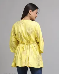 Women Viscose Rayon Cape Top for Women Girls Color Yellow Size M-thumb1