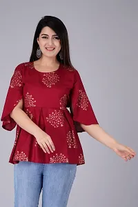 Women Viscose Rayon Cape Top for Women Girls Color Maroon Size XXL-thumb5