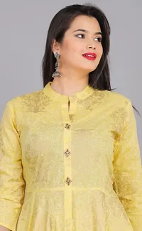 Stylish Yellow Viscose Rayon Kurta For Women-thumb3