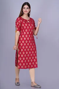 Stylish Maroon Viscose Rayon Kurta For Women-thumb1